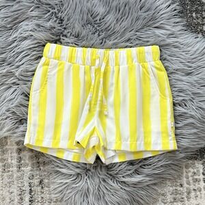 Someone Kids Stripe Shorts 140/10Y‎ Yellow/White Vertical Stripes Elastic Waist